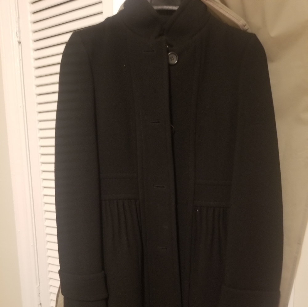 Jcrew black wool coat size 6 brand new
